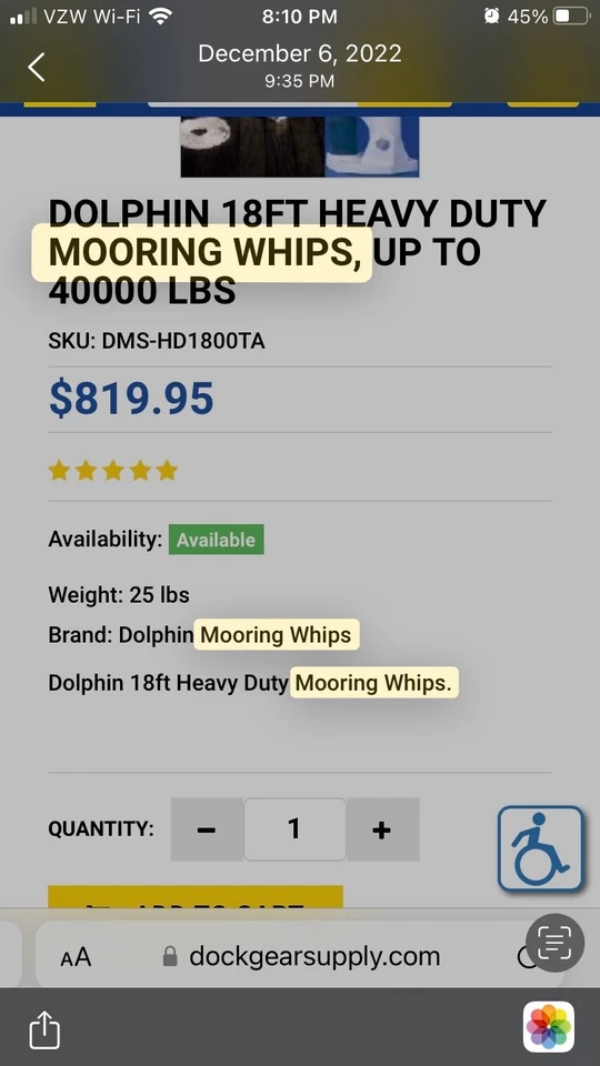 látigo de amarre de delfín Foto 1 de 1