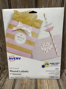 Avery Matte White Round Labels 2 in. Diameter 300 labels - Picture 1 of 4