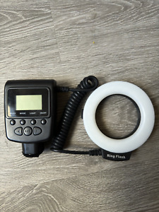 NEEWER 48Macro LED Ring Flash Bundle with LCD Display Power Control Adapter Ring