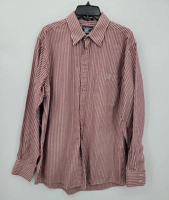 Camisa Burberrys Para Hombre Grande Roja Blanca Stipe Algodón Abotonada De Colección Y2K Preppy Foto 1 de 4