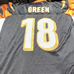 Cincinnati Bengals Jersey AJ Green Reebok Authentic Black Short Sleeve Men Large - Picture 1 of 4
