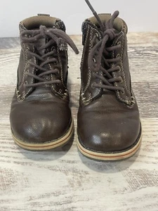 EDDIE BAUER Brown Casual Toddler Boots Size 8 With Easy On Zipper - Picture 1 of 8