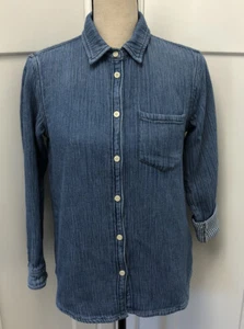 Madewell Women’s Long sleeve Lined Chambray Button Down Shirt Blue XS - Picture 1 of 12
