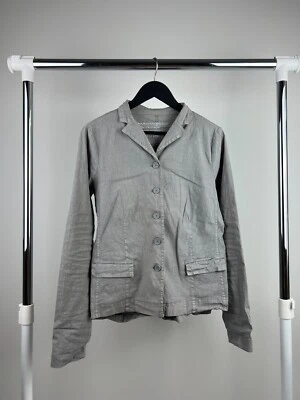 Rundholz Black Label Gray Linen Jacket Womens S Stretch Button Front - Image 1 of 4