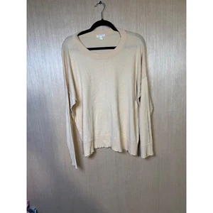 Eileen Fisher peach organic cotton cashmere light pullover sweatshirt - Picture 1 of 6