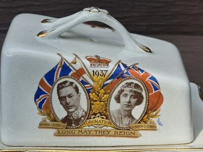 King George VI Coronation- Wedge Butter/Cheese Keeper May 12 1937 - Image 1 of 4