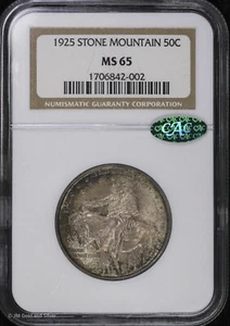 1925 P Stone Mountain Commemorative Half Dollar NGC MS 65 CAC | UNC BU - Picture 1 of 4