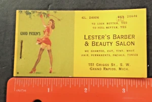 Lester's Barber & Beauty Salon Grand Rapids MI Pin Up Calender Notepad 1949-50 - Picture 1 of 2