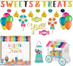 Caramelos Cumpleaños Fiesta Pared Decoraciones Pancartas Centro de mesa Piruletas Traseras - Imagen 1 de 14