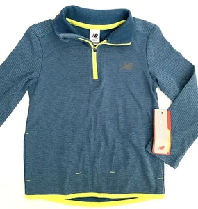New Balance Youth Half Zip Pullover Shirt BlueYellow Boys XXS (5) NWT - Picture 1 of 4