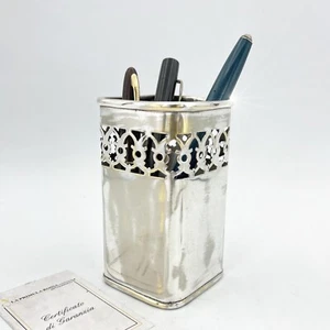 Portapenne da scrivania in stile antico in argento sheffield silver plated EPNS - Foto 1 di 8