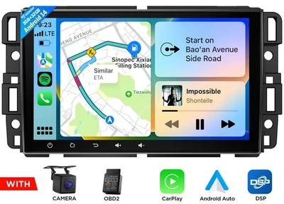 OBD+CÁMARA+PARA GMC COCHE-CAMIÓN-FURGONETA-SUV NAVEGACIÓN APPLE CARPLAY Android 14 RADIO ESTÉREO COCHE Foto 1 de 4