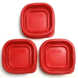 Lot of 3 Rubbermaid   #7J64 Red Replacement Lids Fits  2-14" X 2-1/4" Containers - Picture 1 of 7