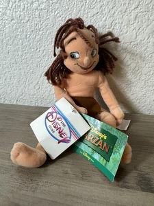 Vintage Disney Store Young Tarzan Mini Sitzsack 9 Zoll Plüschtier Stofftier mit Etikett 1999 - Bild 1 von 4