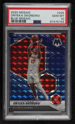 2020-21 Panini Mosaic Blue Prizm /99 Onyeka Okongwu #225 PSA 10 GEM MT Rookie RC - Image 1 of 2