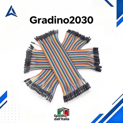 Kit 120 Cavi Jumper Dupont 20cm Arduino M/M F/F M/F Breadboard Prototipi DIY