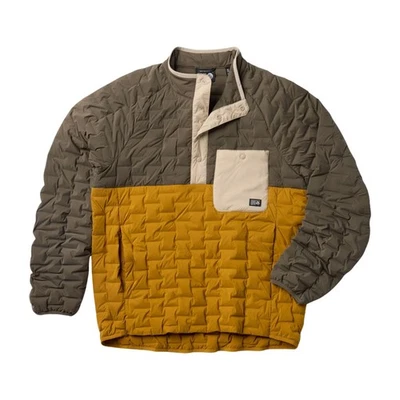 Mountain Hardwear Stretchdown Light Snap Neck Men's Winter Jacket, Olive Gold/Ri - Image 1 of 4