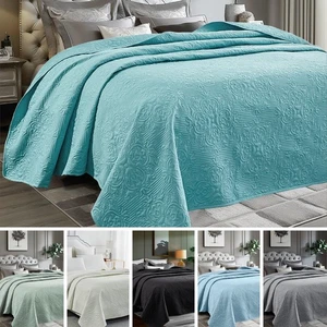 Quilt Queen Size Bedspread Ultrasonic Bedding Soft Lightweight Machine Wash - Picture 1 of 49