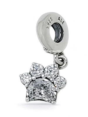 NUEVO 100% Auténtico PANDORA 925 Ale Brillante Estampado Pata de Mascota Dije 792247C01 Foto 1 de 4