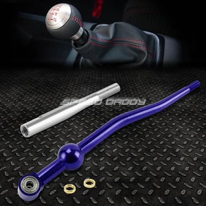 DUAL BEND T6061 MT BLUE SHORT THROW SHIFTER+CHROME 3.5" EXTENSION FOR EK EG DC - Bild 1 von 5
