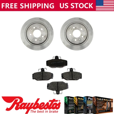 Rotores de freno traseros + pastillas de freno metálicas y herrajes para Volvo V70 1998-1999 Foto 1 de 4