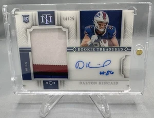 DALTON KINCAID 2023 NATIONAL TREASURES ROOKIE 4-COLOR PATCH AUTO SILVER /25 RC - Picture 1 of 2
