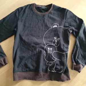 Bossini Meets Line Friends Embroidered Jumper Large Black Rare - Picture 1 of 7