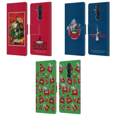 OFFICIAL ROBOT CHICKEN GRAPHICS LEATHER BOOK CASE FOR MICROSOFT NOKIA PHONES - Image 1 of 4