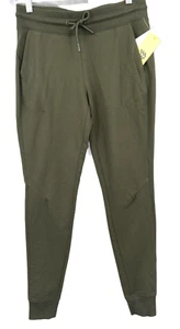 Mid-Rise Jogger Women Extra Small Green Pockets Stretch Waist Athleisure Soft - Picture 1 of 12
