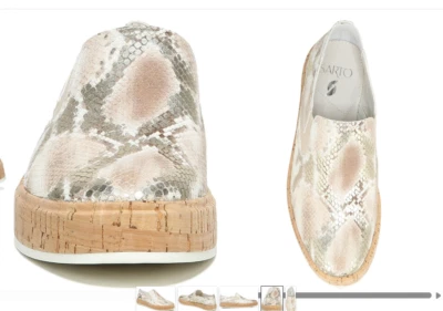 Zapatilla deportiva Franco Sarto Daine sin cordones de corcho con plataforma plana de piel de serpiente metálica 8,5 Foto 1 de 4