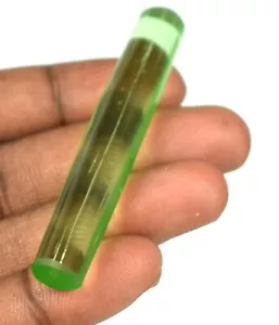 60 Ct+ Natural Cylindrical Shape Green Topaz Gemstone Certified Best Deal - Picture 1 of 8