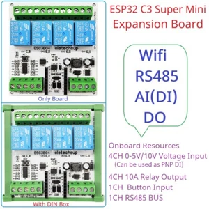 DC 9V 12V 24V 4AI-4DO 0-10V Entrada Analógica ESP32 C3 Super Mini RS485 Relé Expansi - Imagen 1 de 8