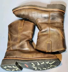 Wolverine W08180 Ranch Square Steel Toe Brown Leather Boots Men 9.5 EW / 42.5 - Picture 1 of 19