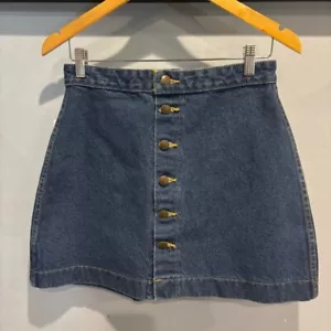 American Apparel Women's Button Up Jean Skirt Size Medium - Picture 1 of 7