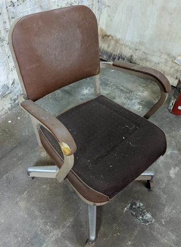 1960's Vintage Industrial Office swivel Chair Steel United Chair Co Cover