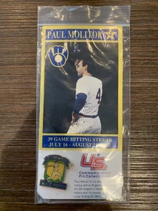 Milwaukee Brewers Hat Lapel Pin MLB Paul Molitor 39 Game Hitting Streak 1987 - Picture 1 of 2