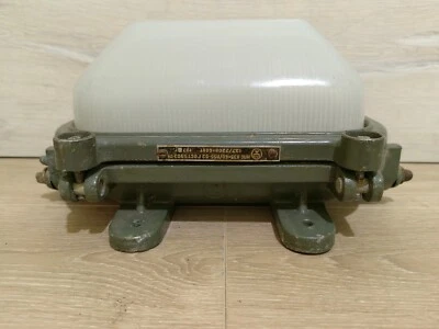 Vntg industrial wall mounted lamp light fixture bunker lamp made in USSR in 1972 - Image 1 of 4