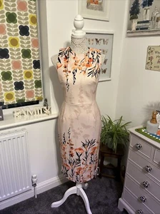Next Pink Floral Stretch Shift Style Dress Size 10 Worn Once - Picture 1 of 9