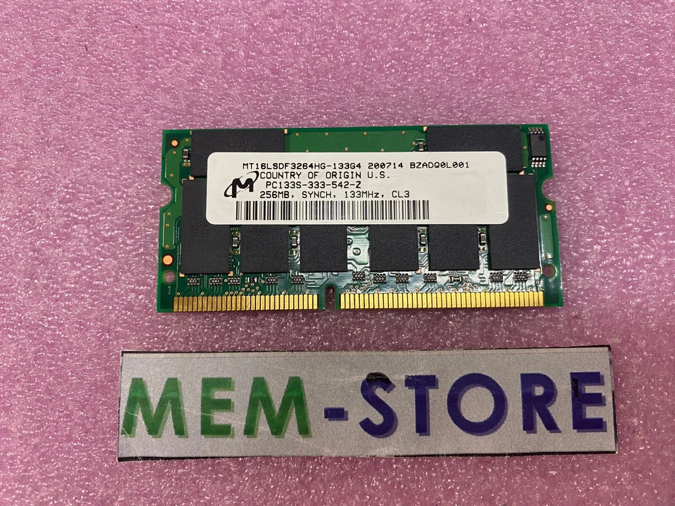 MT16LSDF3264HG-133G4 Micron 256MB PC133 SDR 133MHz SODIMM CL3 RAM Memory - Image 1 of 1
