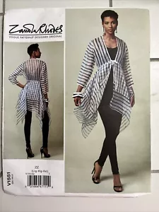 Vogue Designer V1551 Tiered Cover-up L-XXL Zandra Rhodes UNCUT Pattern Sz 16-26 - Picture 1 of 3