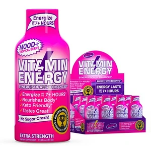 (12 Pack) Vitamin Energy® Mood+ Tropical Berry Energy Shots, Clinically Proven - Picture 1 of 4