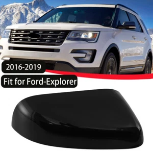 Left Side Rear View Mirror Cover Cap For 2016 2017 2018 2019 Ford Explorer Black - Picture 1 of 12