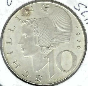 1971 Uncirculated Silver Austria Osterreich 10 Schilling SHILLING Coin - Picture 1 of 2