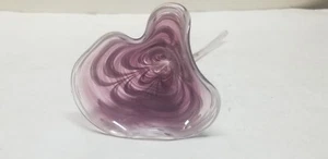 KUNSTGLAS AMETHYST LILA WIRBEL SCHLACKE LANGER STIEL GLAS BLUME 10 1/2" - Bild 1 von 5