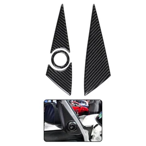 Door Front Triangle A Pillar Carbon Fiber Cover Trim For Fiat 500L 2014-17 4Pcs  - Picture 1 of 12