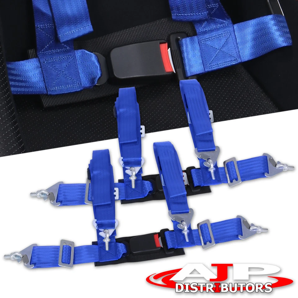 Driver/Passenger 4Pt Harness Seat Belts X2 Blue For Honda Civic Prelude S2000 Foto 1 de 2