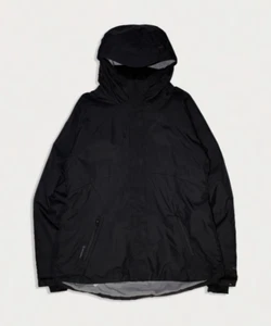 WOMEN BLACK CHAMPION MID-LENGHT HOODED WINDBREAKER JACKET - SIZE M - Picture 1 of 6