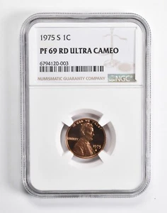 PF69 RD UCam 1975-S Lincoln Memorial Cent 1c NGC Brown Lbl - Picture 1 of 5