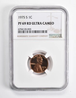 PF69 RD UCam 1975-S Lincoln Memorial Cent 1c NGC Brown Lbl - Image 1 of 4