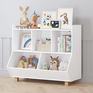 Toy Storage Organizer, Kids Bookshelf and Toy Storage with Legs, 5 Cube Storage - Picture 1 of 6